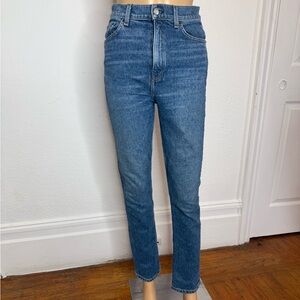 Reformation Jeans Womens Size 26 Blue Liza High Rise Straight Cotton Stretch